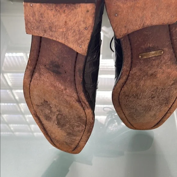 Mezlan Black Crocodile Leather Men's Shoes - Picture 5 of 10